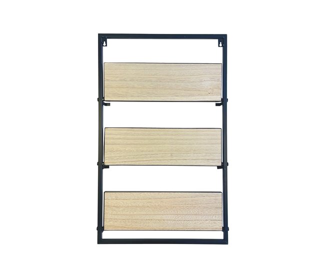 Acomoda Textil – Estante para pared de Madera. (3 Baldas) Madera Clara