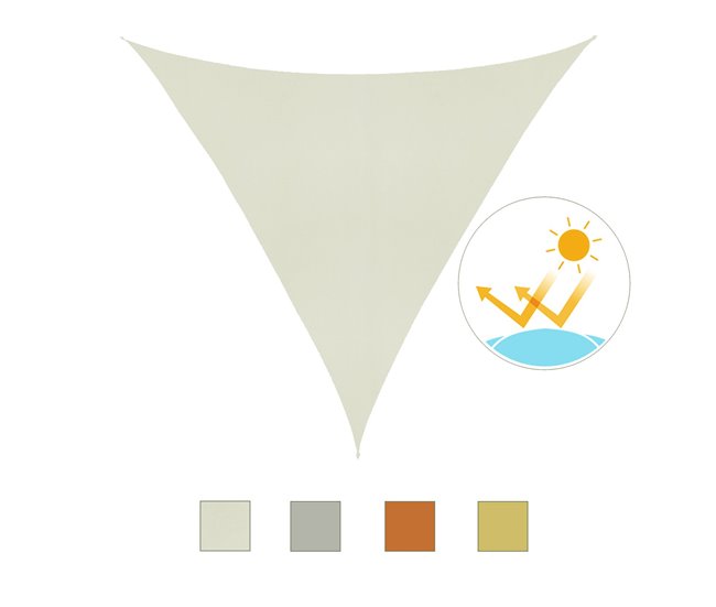 Toldo Vela Triangular Poliéster Outsunny 600x600 Beige