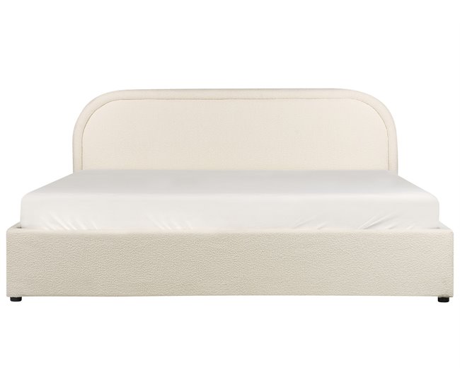 Beliani Cama con almacenaje Bouclé QUILLIEN 192x217 Beige
