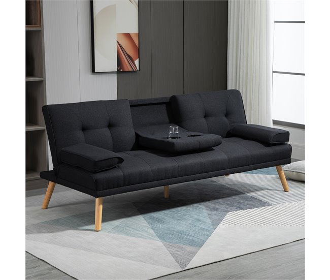 Sofá Cama Lino, Espuma HOMCOM, hogar - sofás y butacas Gris