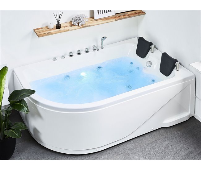 Beliani Bañera esquinera CALAMA 120x180 Blanco