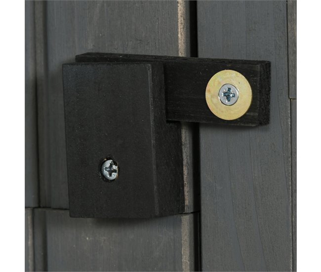 Armario de Jardín Madera de Abeto Outsunny 77 Gris