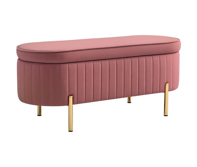 Pie de Cama Terciopelo HOMCOM, hogar - muebles de dormitorio Rosa