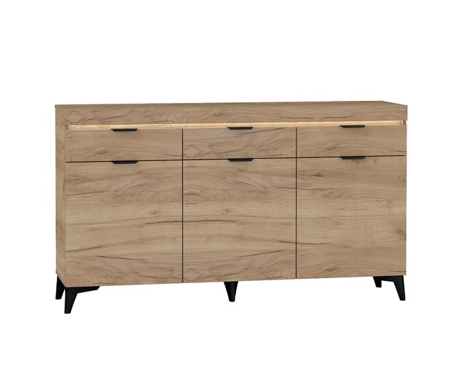 Bufé 3 puertas 3 cajones con LED Ruben 157 Blanco