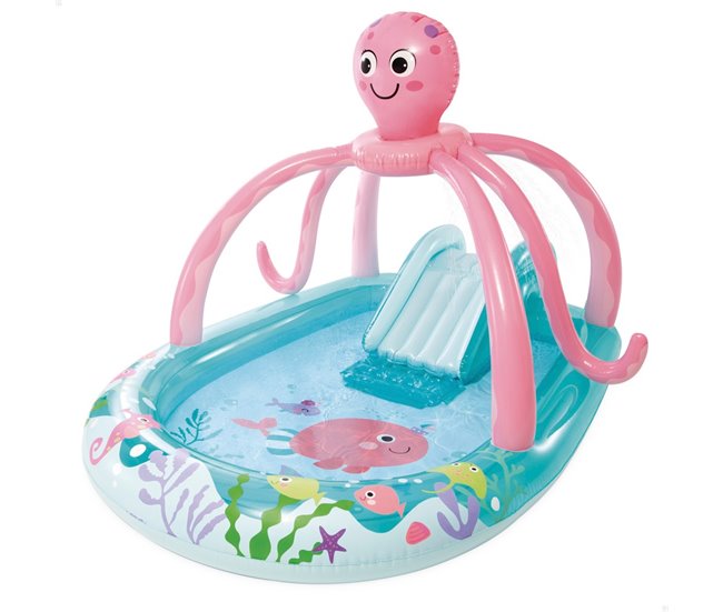 Centro de juegos hinchable agua pulpo c/difusor INTEX Azul
