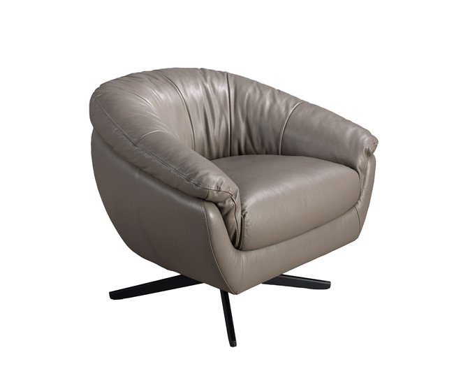 ANGEL CERDA Sillón giratorio piel gris Gris