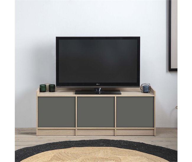 Mueble TV Moscú 3 Puertas 139 Gris
