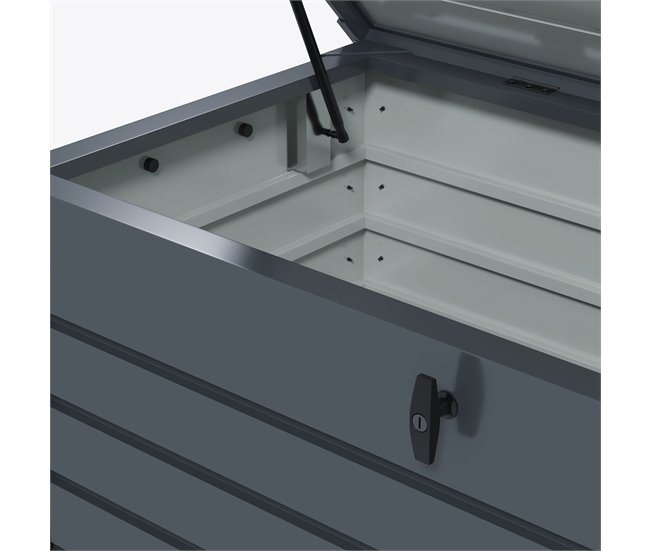Baúl de Exterior Acero Galvanizado Outsunny Gris
