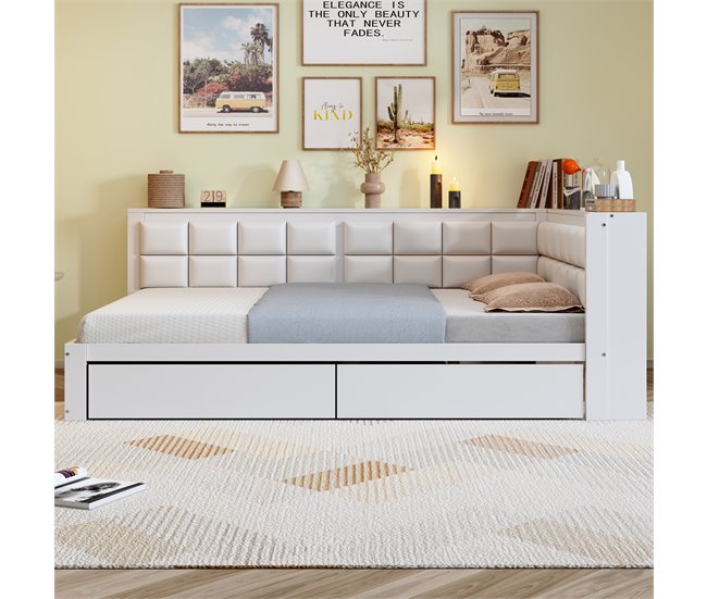 Camas de matrimonio 153x212 Blanco