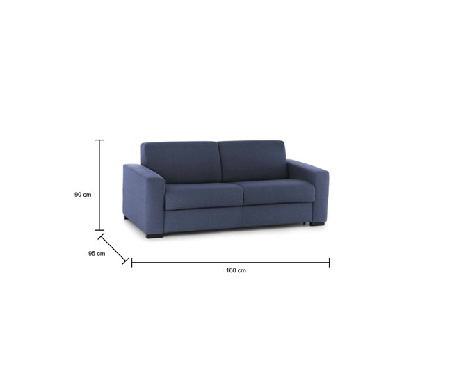 Sofá cama 2 plazas en tela Dababo Azul Marino