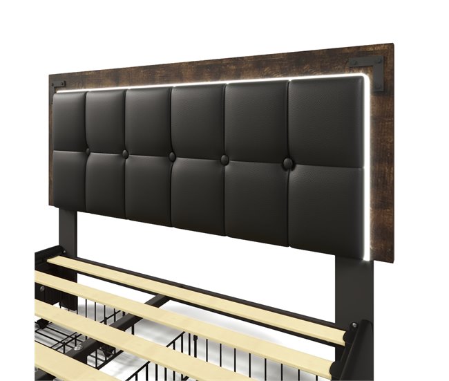 Camas de matrimonio 167x207 Negro