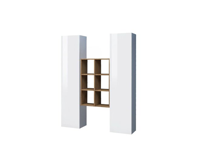 Aparador efecto madera 140 Blanco Brillo