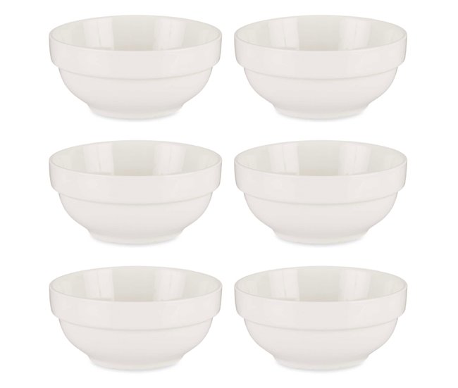 Set 6 cuencos porcelana aperitivo colección VESSIA Blanco