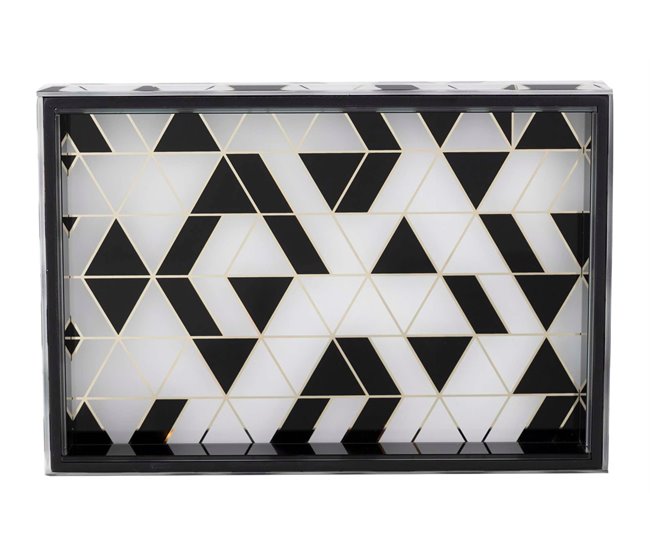 Bandeja Cristal Impresion Foil Blanco