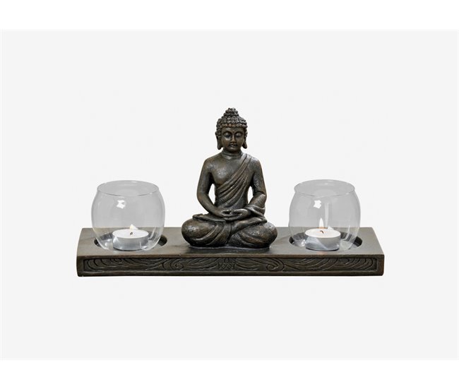 Porta velas BUDDHA color marrón Marron