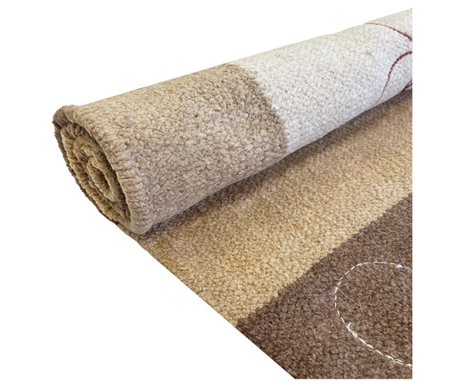 Acomoda Textil – Alfombra 100% Algodón con Flecos. Madera