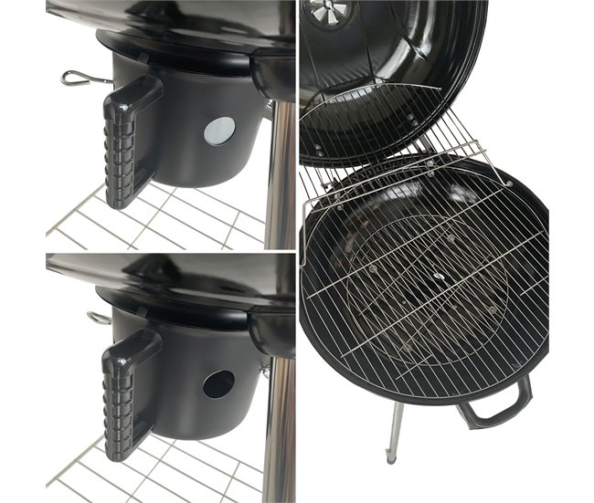 Barbacoa de carbón forma bola FRESNO Negro