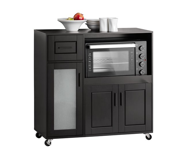 Aparador de Cocina para Microondas con Ruedas SoBuy FSB78-W 40 Negro