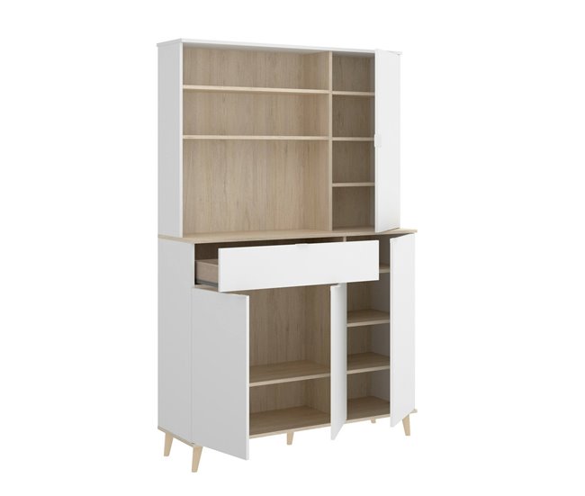 Aparador efecto madera 120 Blanco