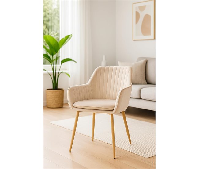 DUPI Sillón de Comedor JAVEA | Pack 2 Unidades Beige