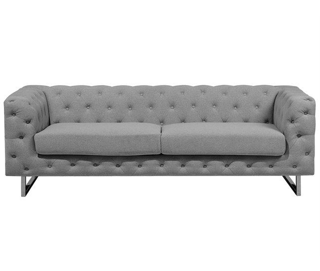 Beliani Sofá de 3 plazas Poliéster VISSLAND Beige