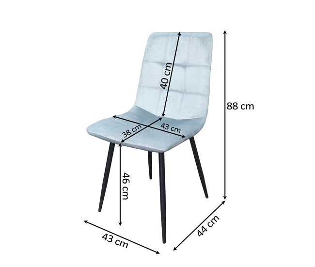 Silla de Comedor Uba Azul Claro