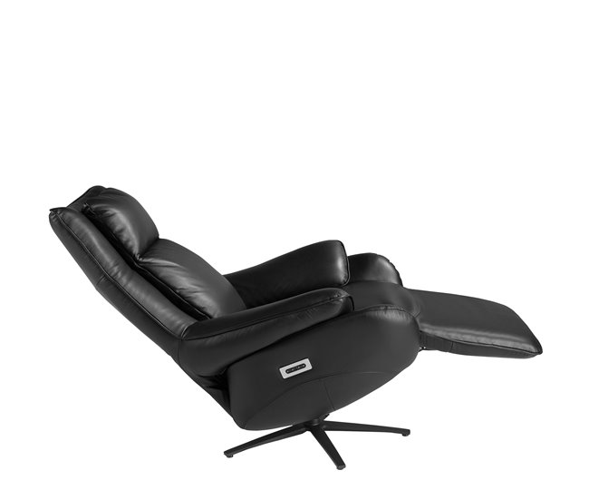 ANGEL CERDÁ Sillón relax giratorio piel Negro