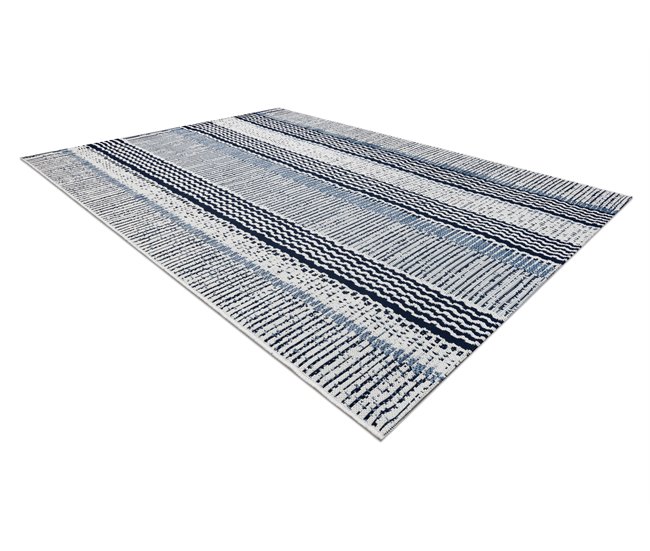 Alfombra de cuerda sisal COLOR 47276/396 Rayas 140x200 Gris Azul
