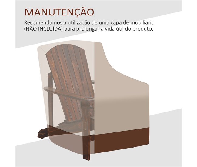 Adirondack Silla para Jardín Madera de Abeto Outsunny Marron