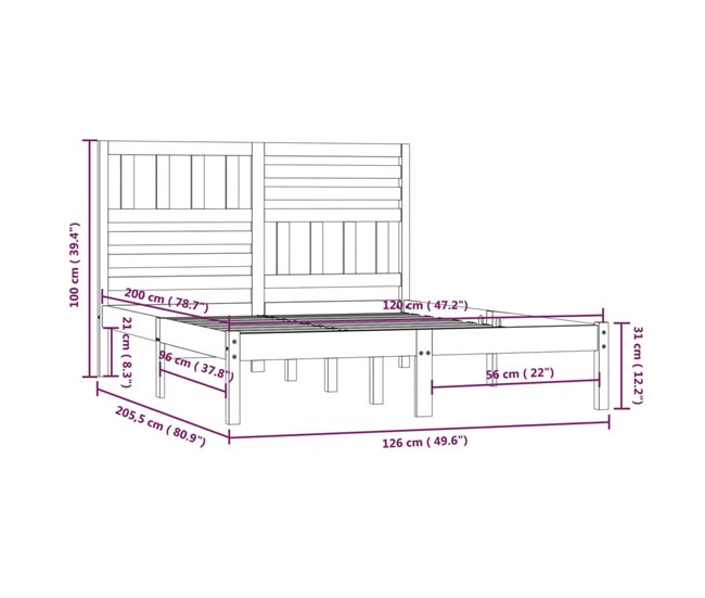 Estructura de cama 120x200 Blanco