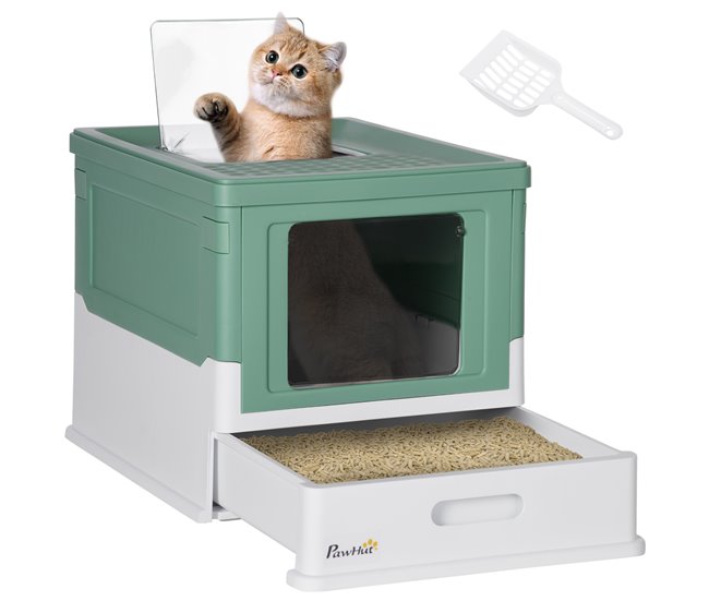 Arenero para Gatos PP PawHut, mascotas - accesorios para gatos Verde