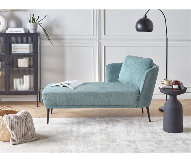 Beliani Chaise longue Poliéster ARTHEZE Azul