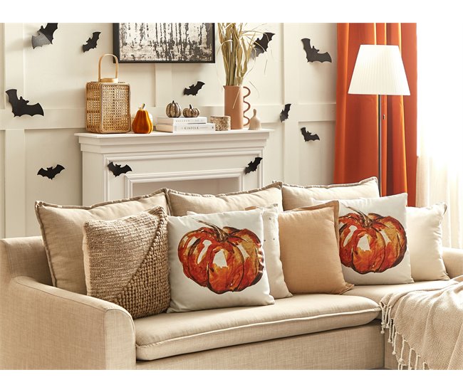 Beliani Cojín decorativo CURBITA Beige