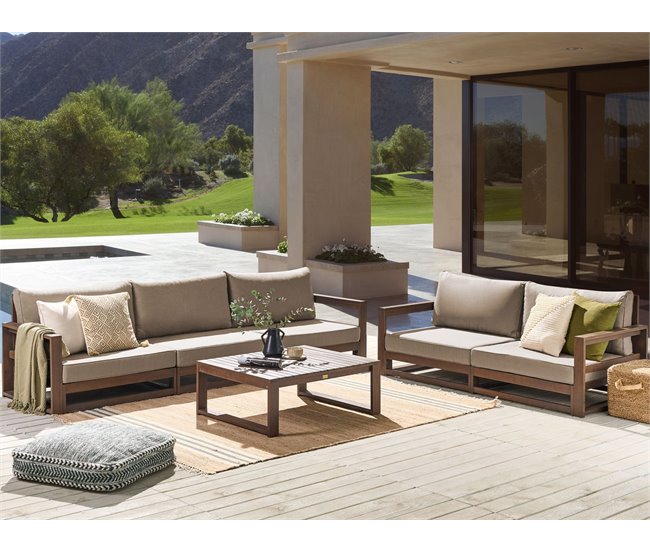 Beliani Conjunto de jardín Madera de acacia con certificado FSC® TIMOR Madera