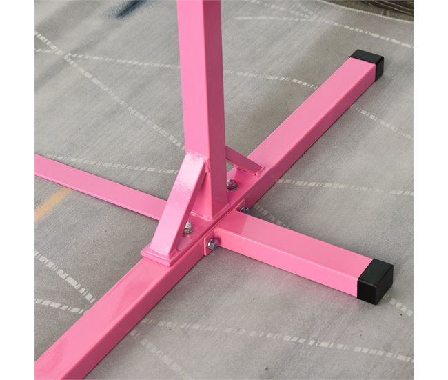 Barra de Gimnasia Acero HOMCOM, deportes y ocio - musculación Rosa