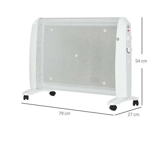 Calefactor Eléctrico HOMCOM 820-296V90WT Blanco