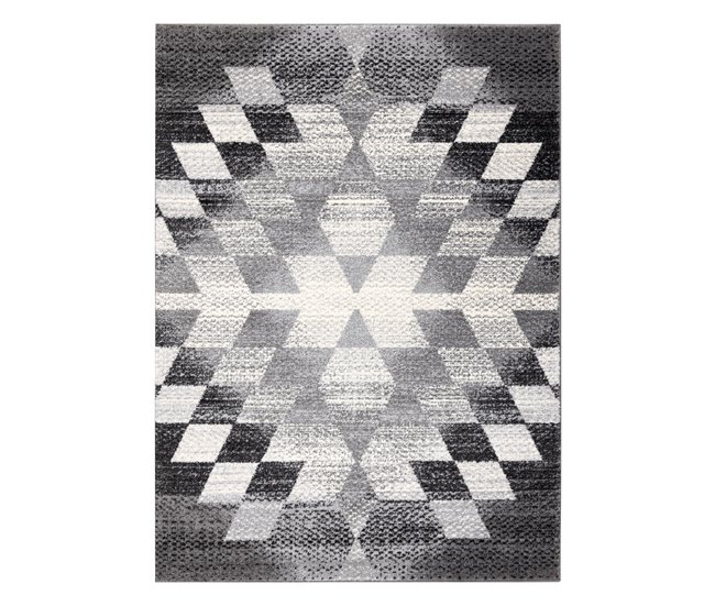 Alfombra KAKE 25812677 Geométrico Diamantes Triángulos 3D Gris