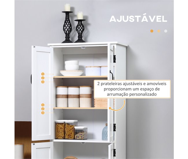 Alacena de Cocina MDF, Melamina de Madera HOMCOM, hogar - cocina Blanco
