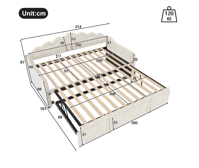 Camas nido 187x214 Beige