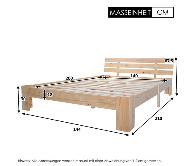 Camas de matrimonio 144x210 Natural