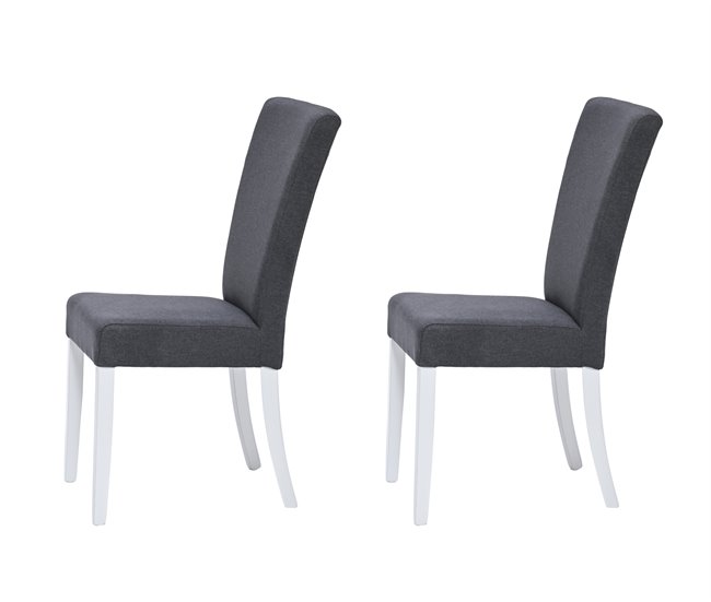 Pack de 2 sillas de comedor BRIGHTON  Gris Oscuro