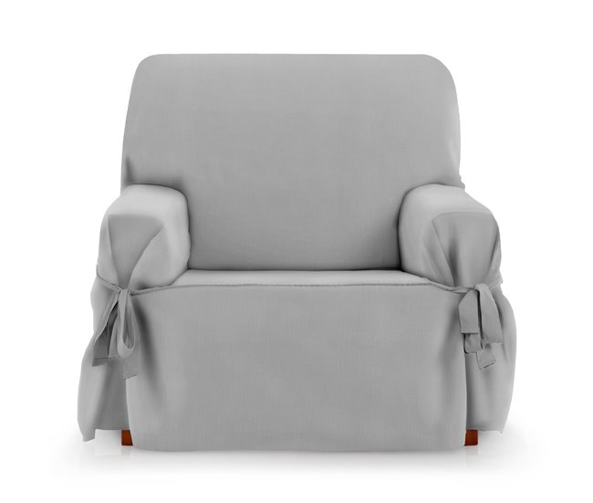 Protector Cubre Sofá Sillón Liso Royale Lazos 1 Plaza Gris Oscuro
