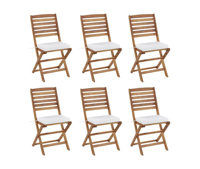 Beliani Cojines de asiento TOLVE Blanco/ Beige