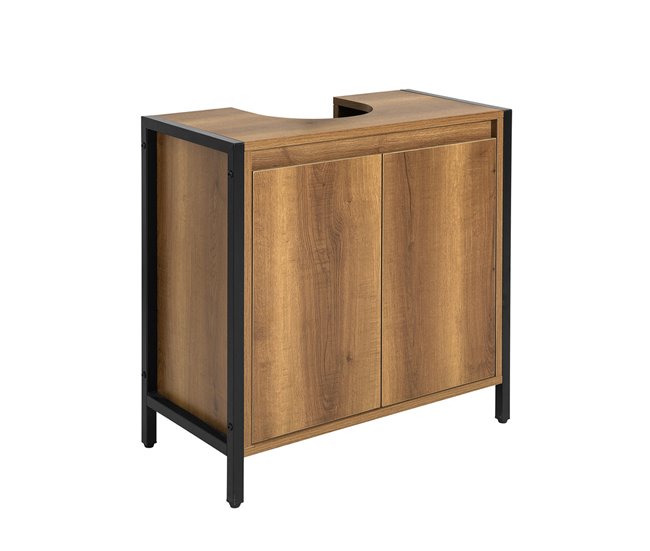 Armario para Lavabo 1 Estante 2 Puertas BZR63-PF SoBuy Natural
