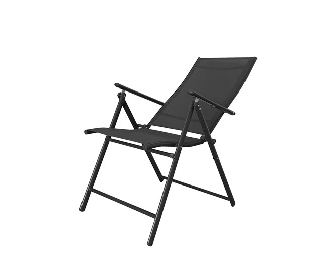 Acomoda Textil – Silla Plegable de Acero. (Pack 2 Unidades) Negro