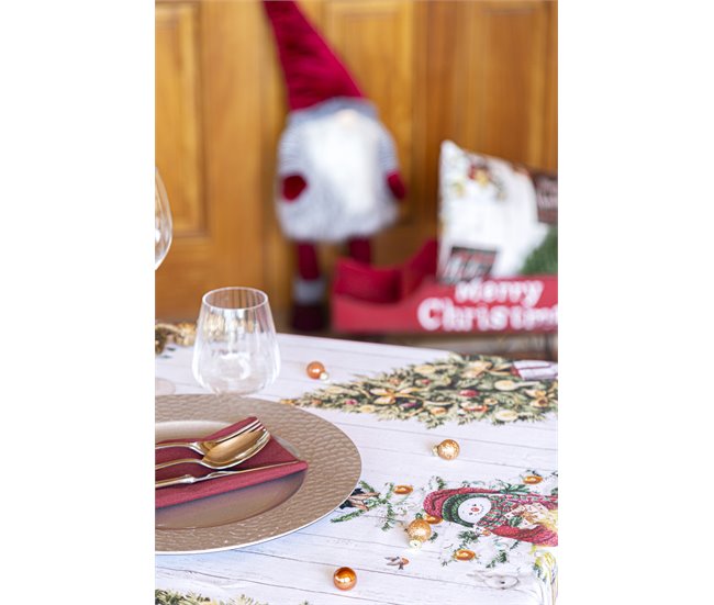 MANTEL DE NAVIDAD HOLLY JOLLY Blanco