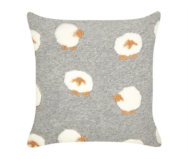 Beliani Cojín decorativo EINADIA Gris