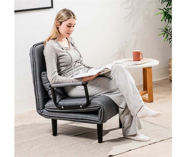 Sofá Cama Convertible Individual 4 en 1 Gris