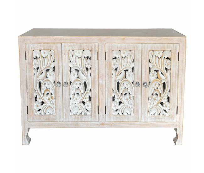 Aparador de madera de 4 puertas Blanco
