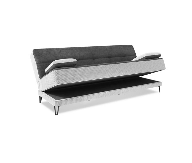 Sofá cama 3 plazas en tela Dfortin Gris